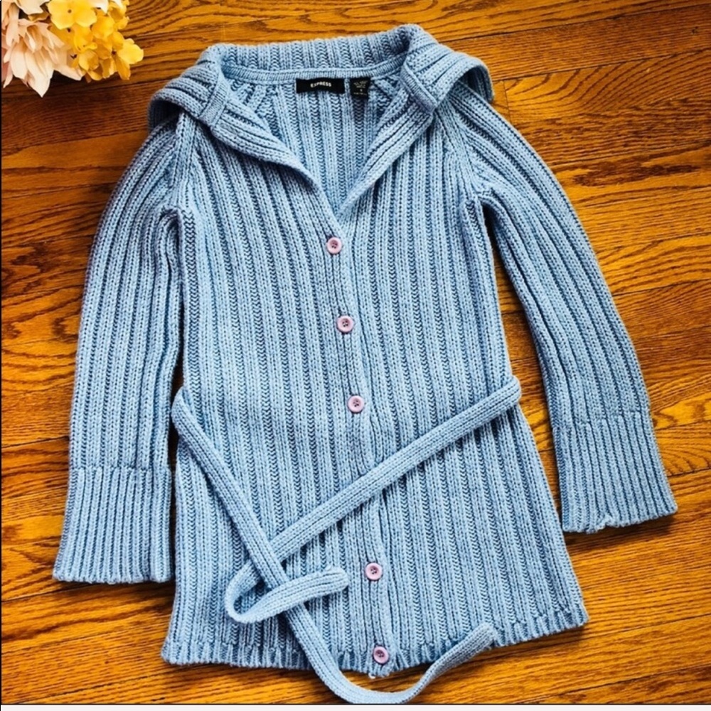 Blue Hooded Women's Sweater